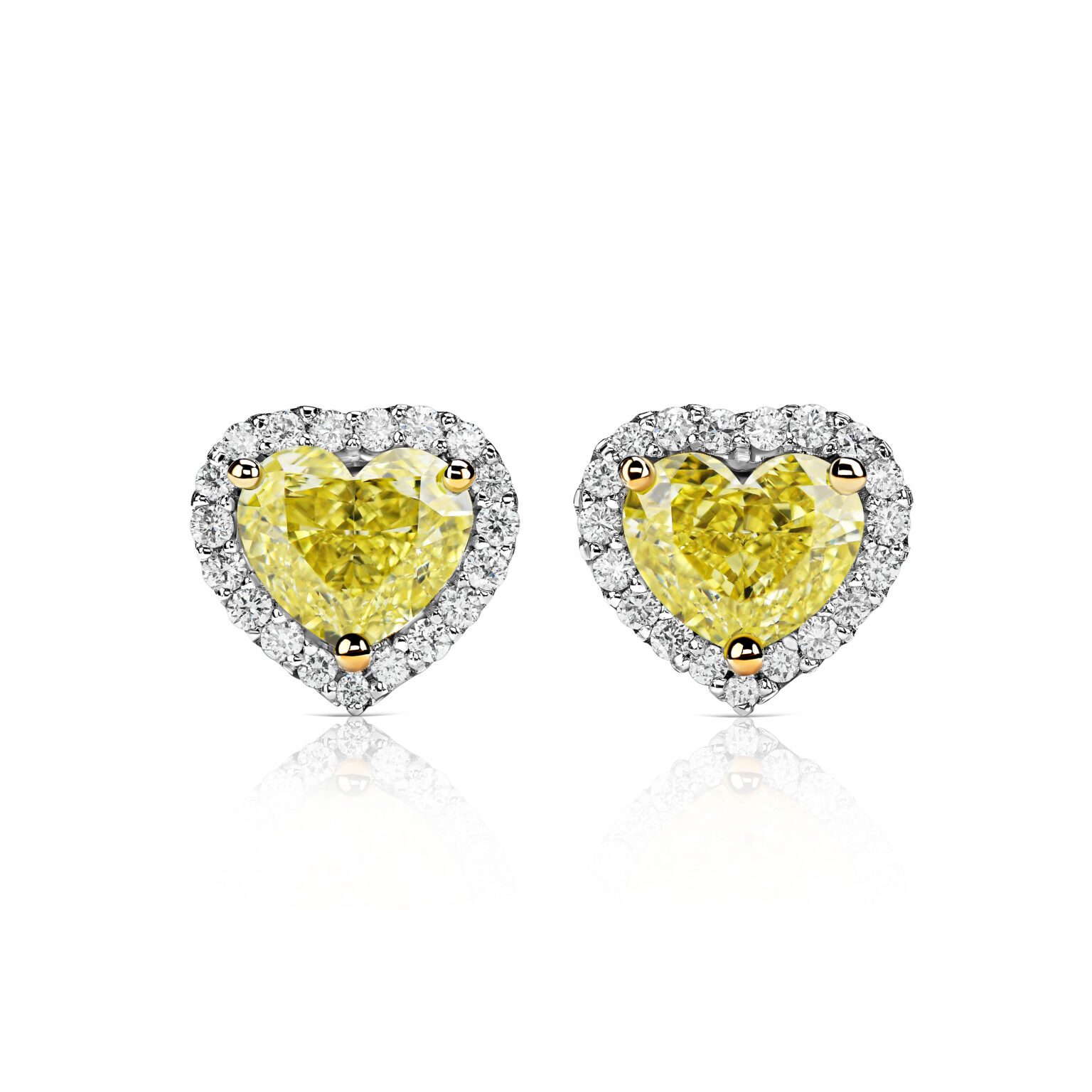 Yellow diamond stud earrings 1.09 ct