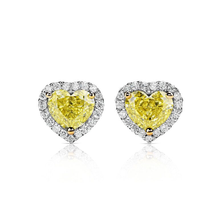 Yellow diamond stud earrings 1.09 ct #1
