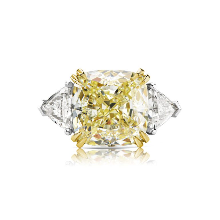 Yellow diamond ring 7.06 ct