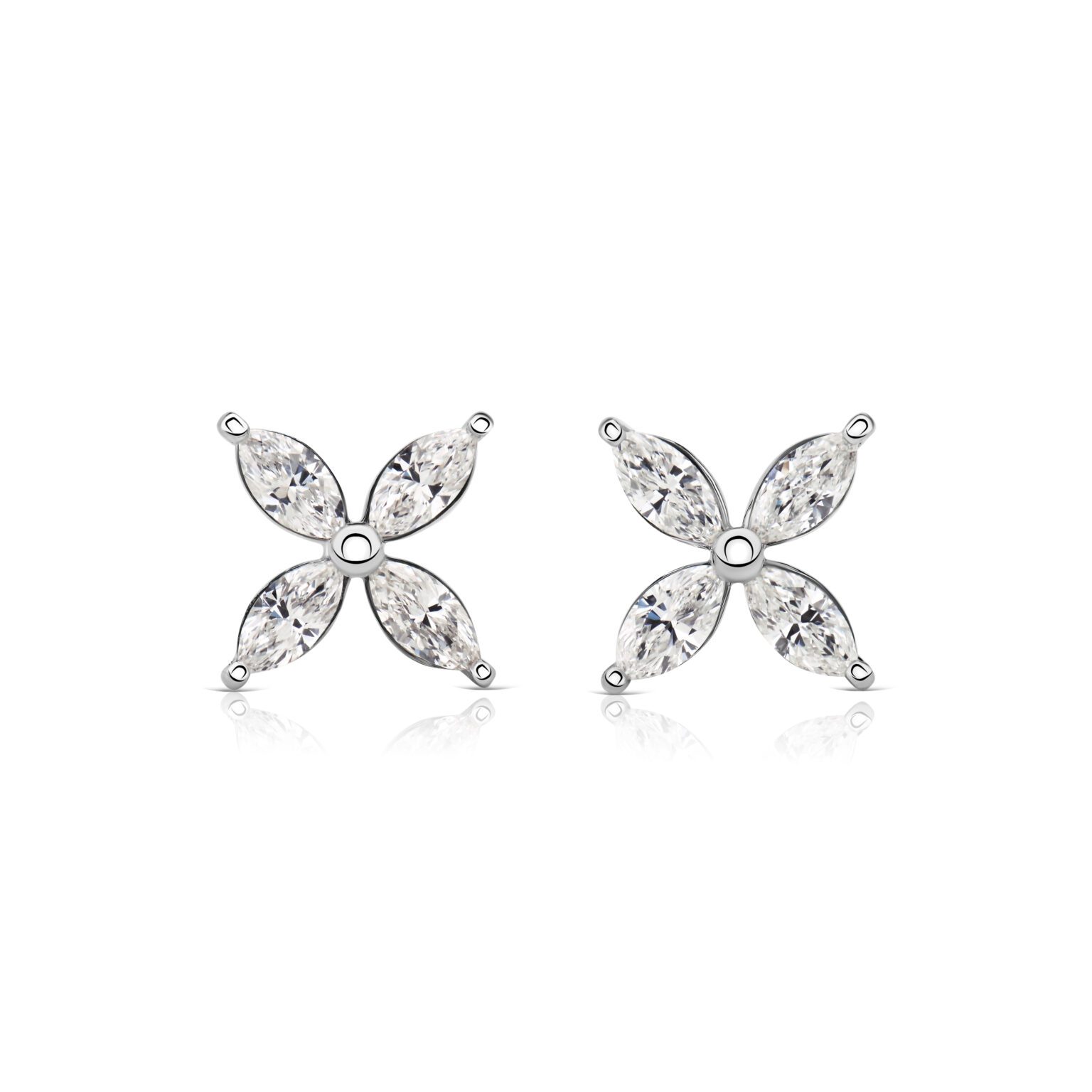 Marquise diamond stud earrings