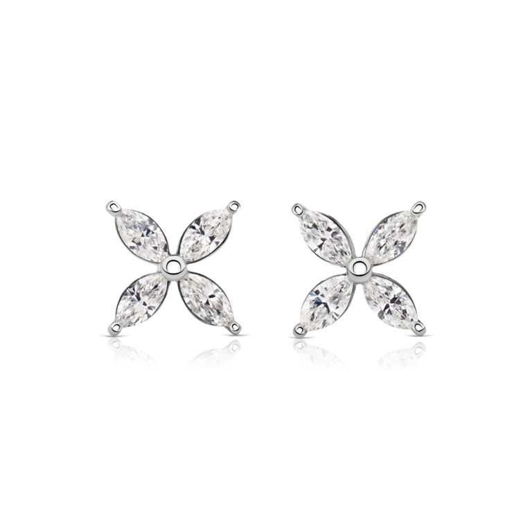 Marquise diamond stud earrings #1