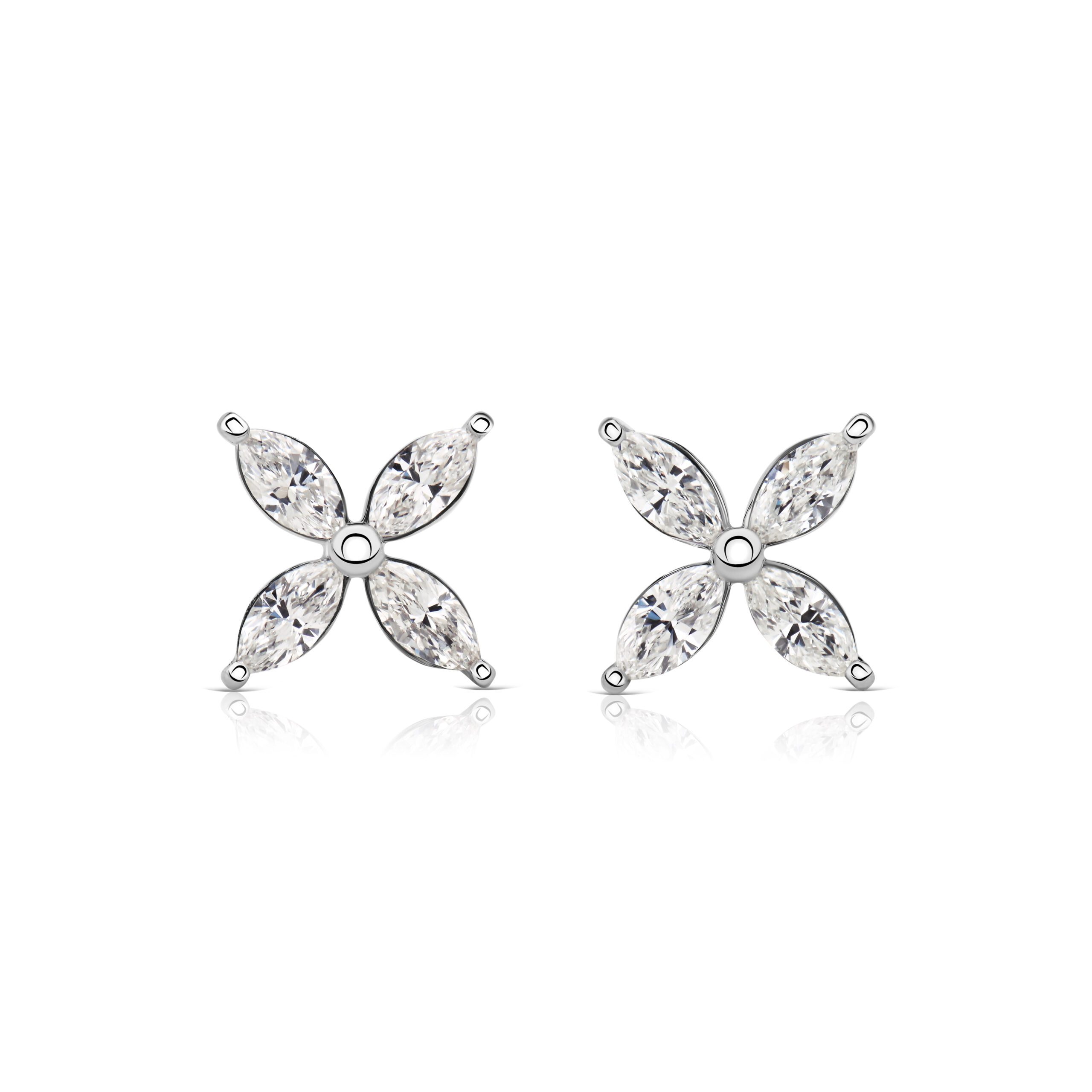 Marquise diamond stud earrings #1