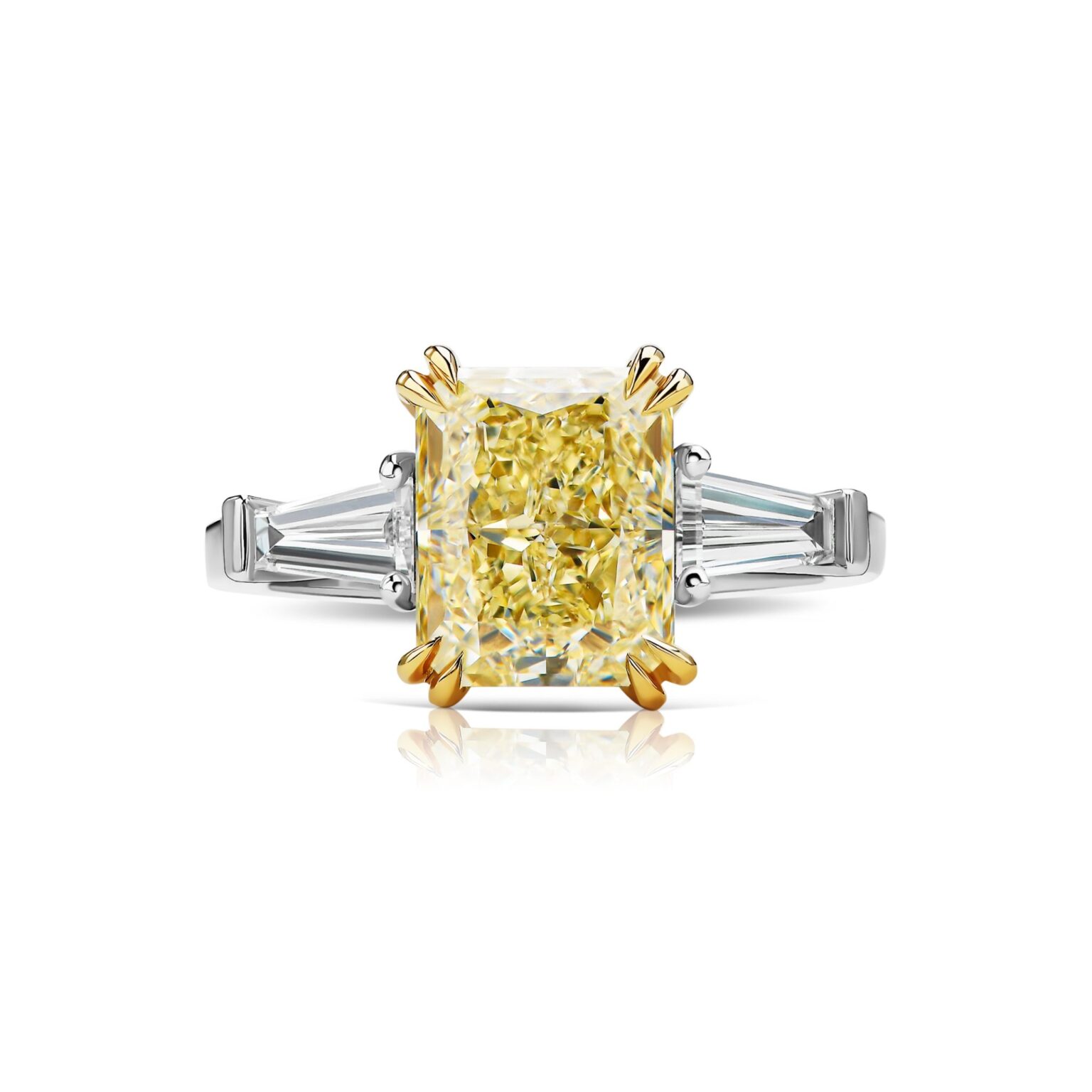 Yellow diamond ring 3.01 ct