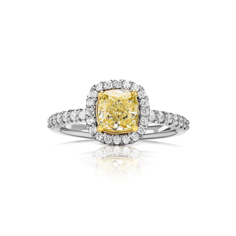 Yellow Diamond ring 1.23 ct