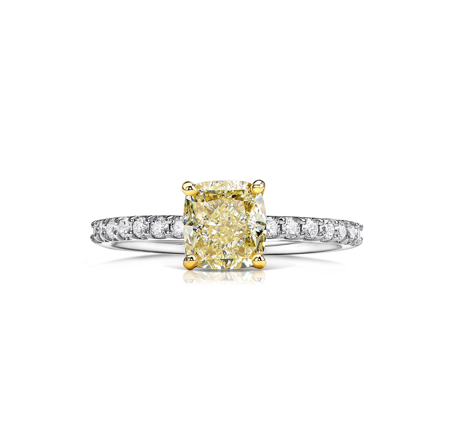 Yellow diamond ring 1.01 ct