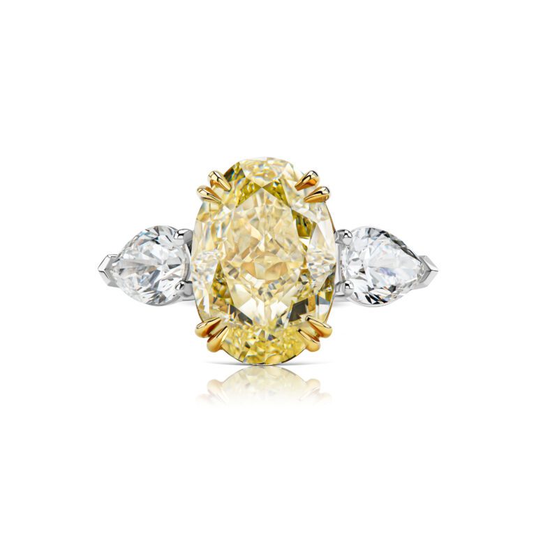 Yellow diamond ring 6.06 ct