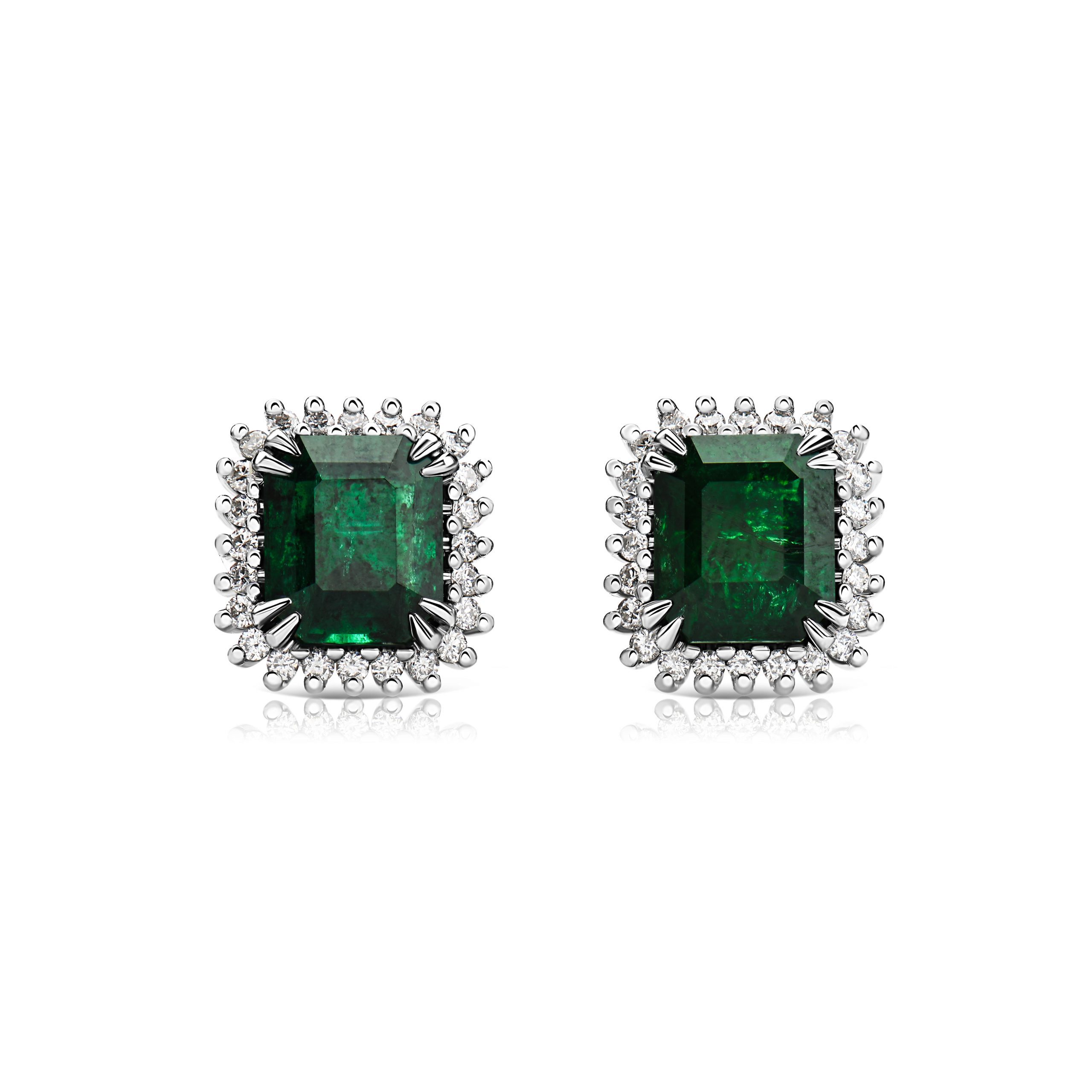 Emerald stud earrings 6.50 St #1
