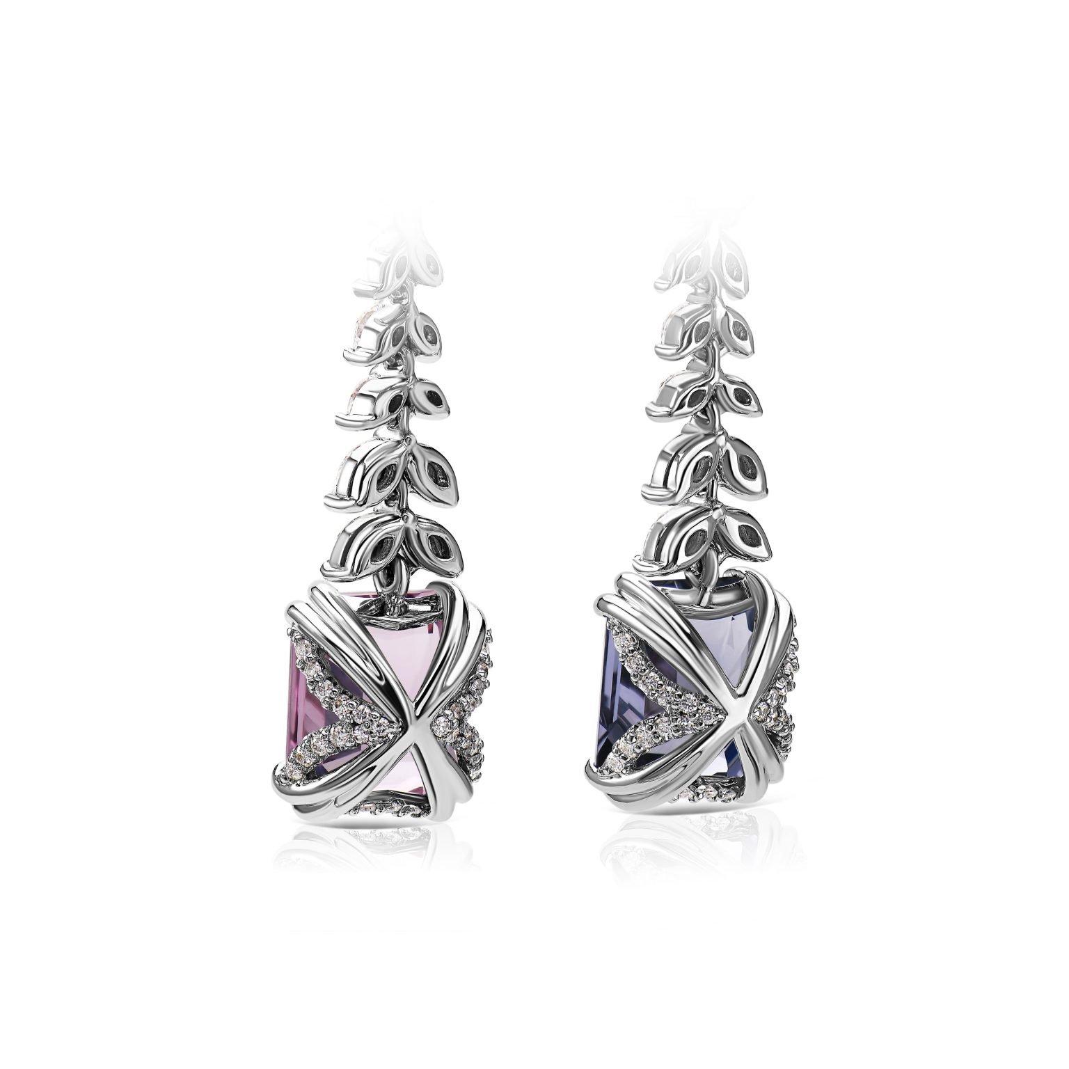 Spinel earrings 4.56 & 4.07 ct