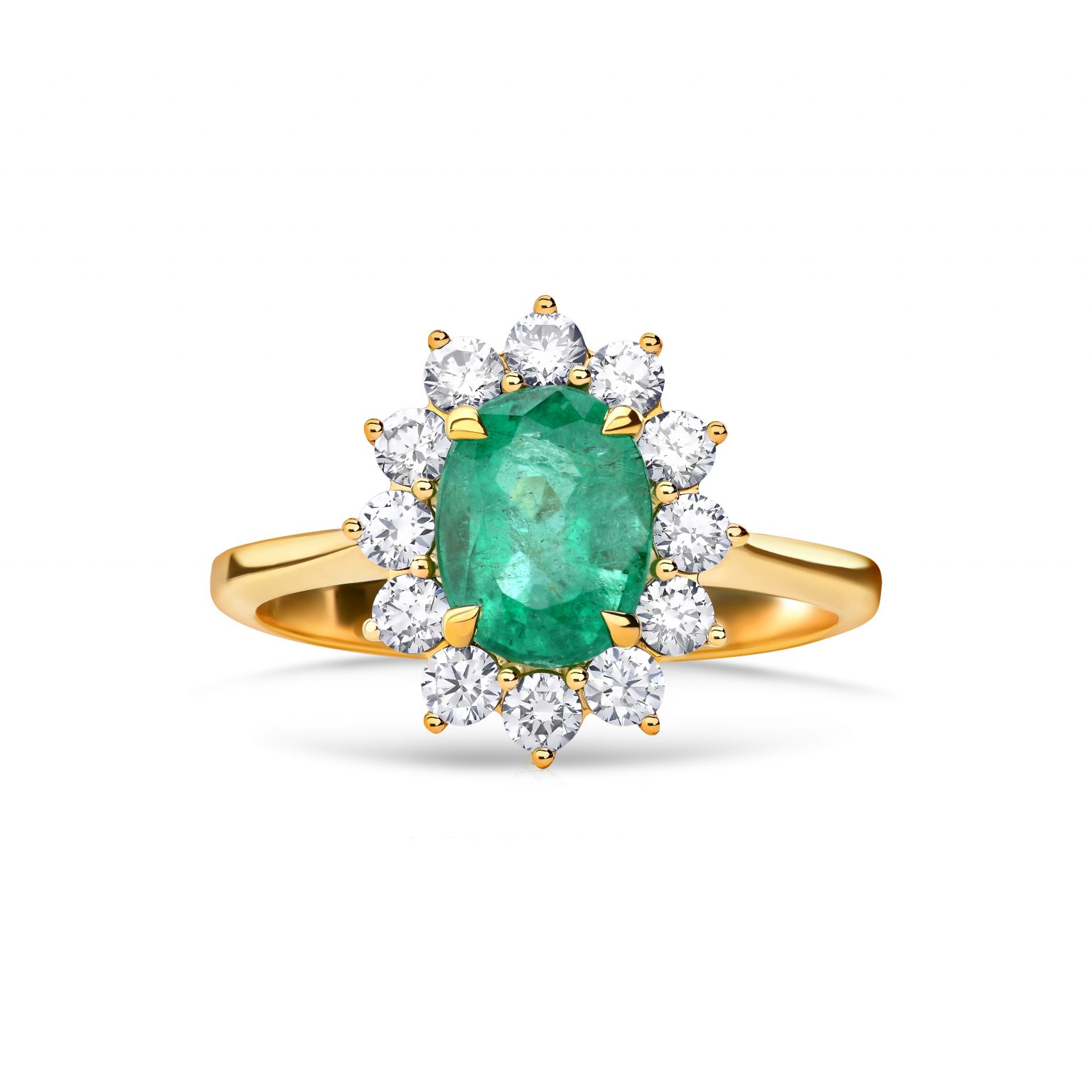 Emerald 1.329 ct ring with diamonds 0.324 ct