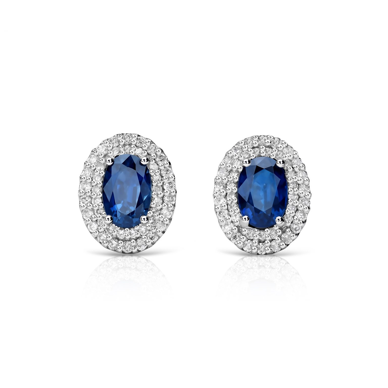 Sapphire stud earrings 1.2 ct