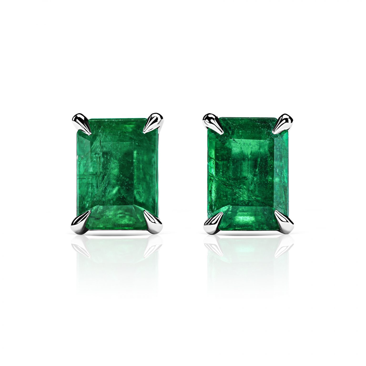 Emerald stud earrings 1.50 ct