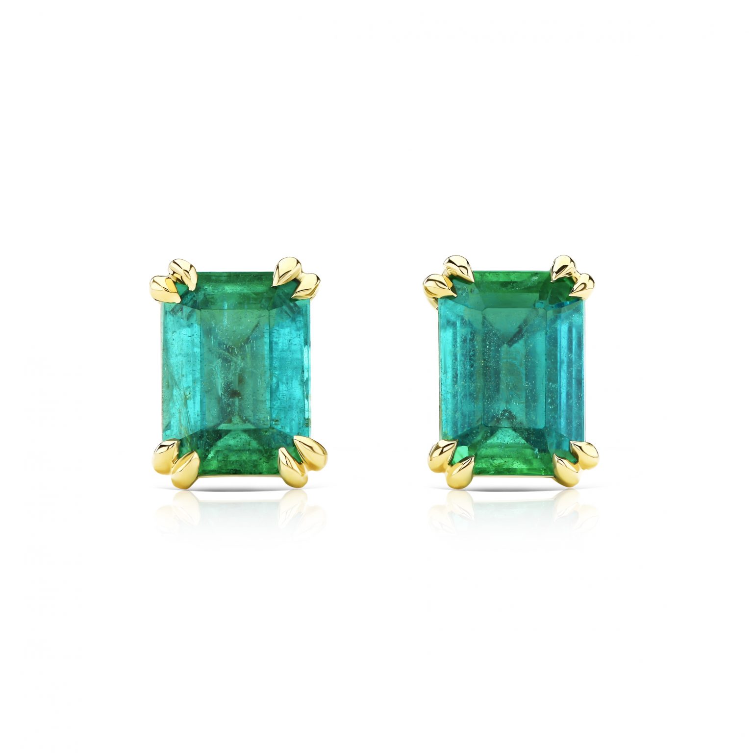Emerald stud earrings 3.11 ct