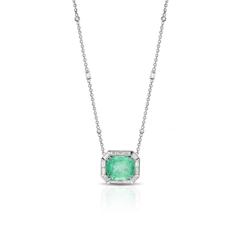 Art Deco emerald pendant #1