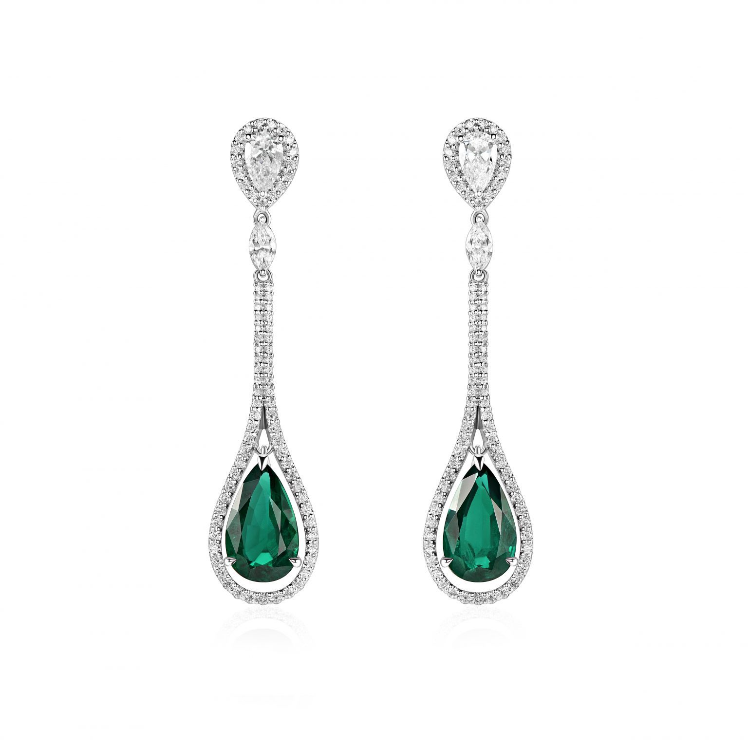 Emerald earrings 3.85 ct
