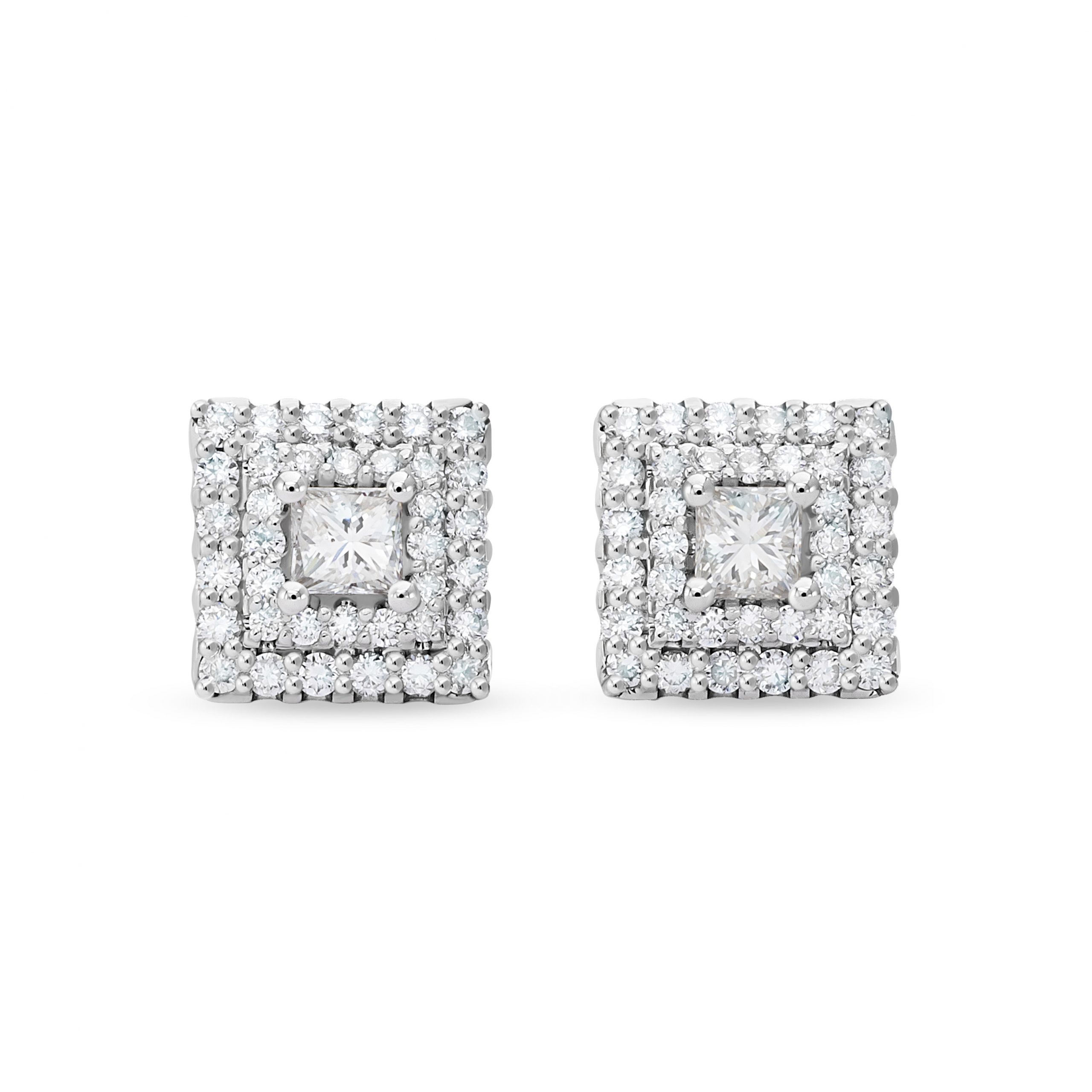 Diamond stud earrings with a total weight of 1.78 ct #1