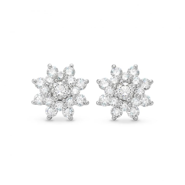 Diamond stud earrings with a total weight of 2.26 ct