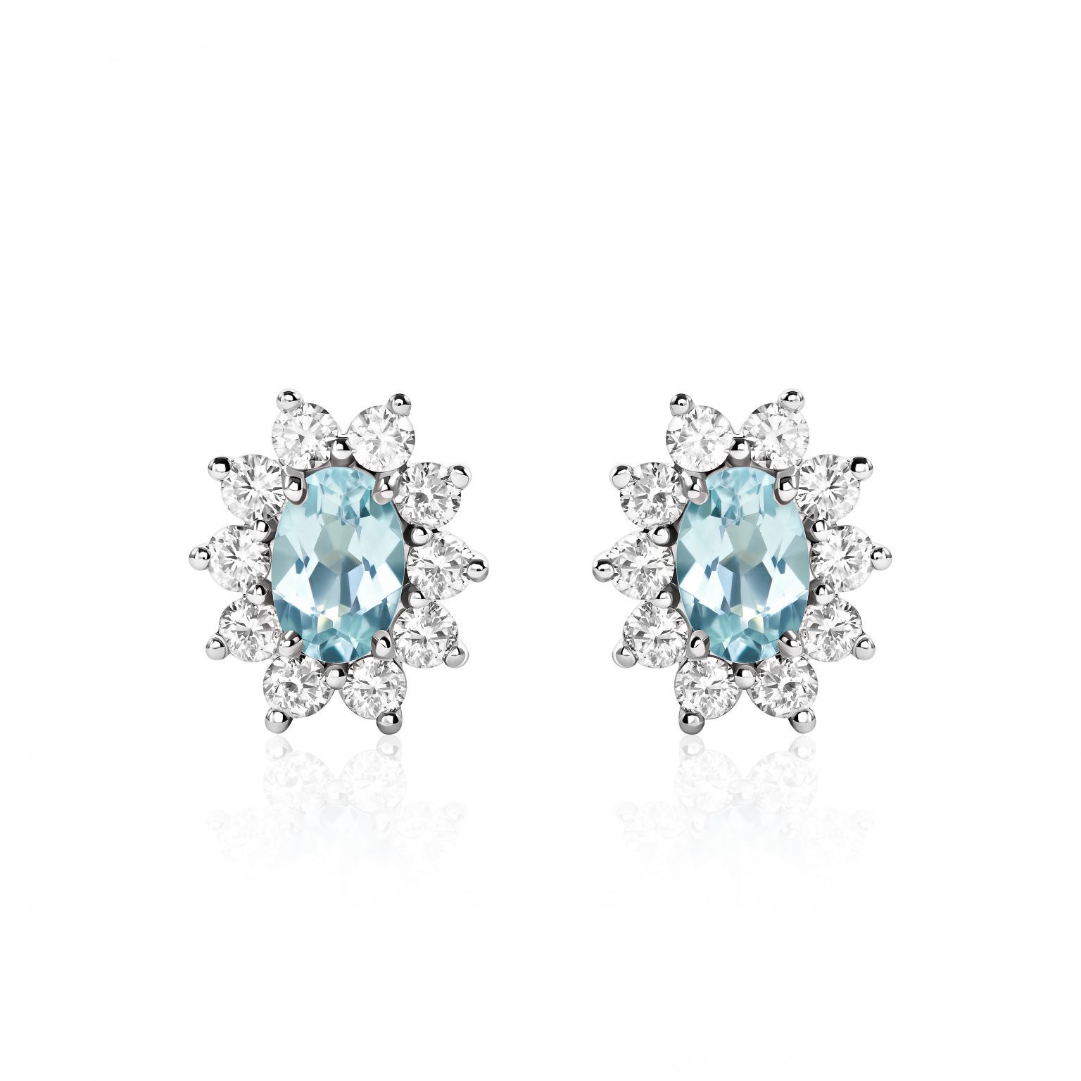 Paraiba tourmaline stud earrings with a total weight of 2.47 ct