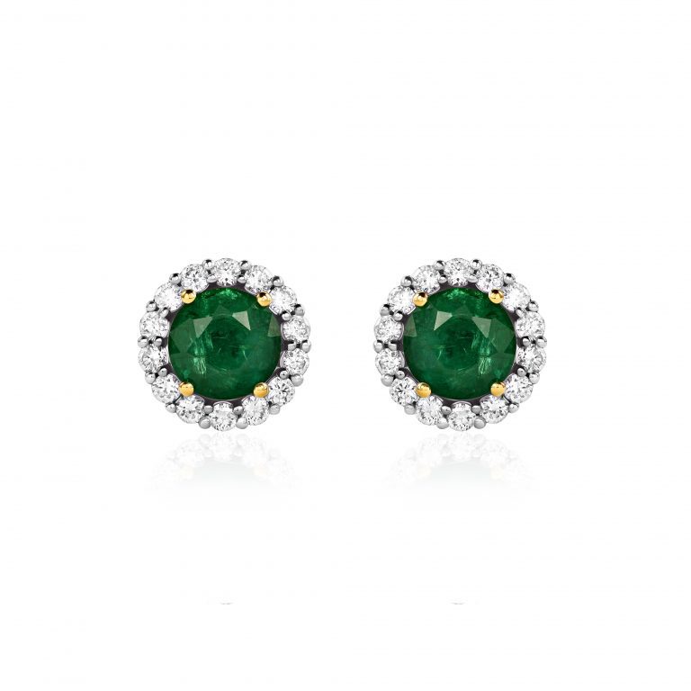 Emerald stud earrings 1.52 ct