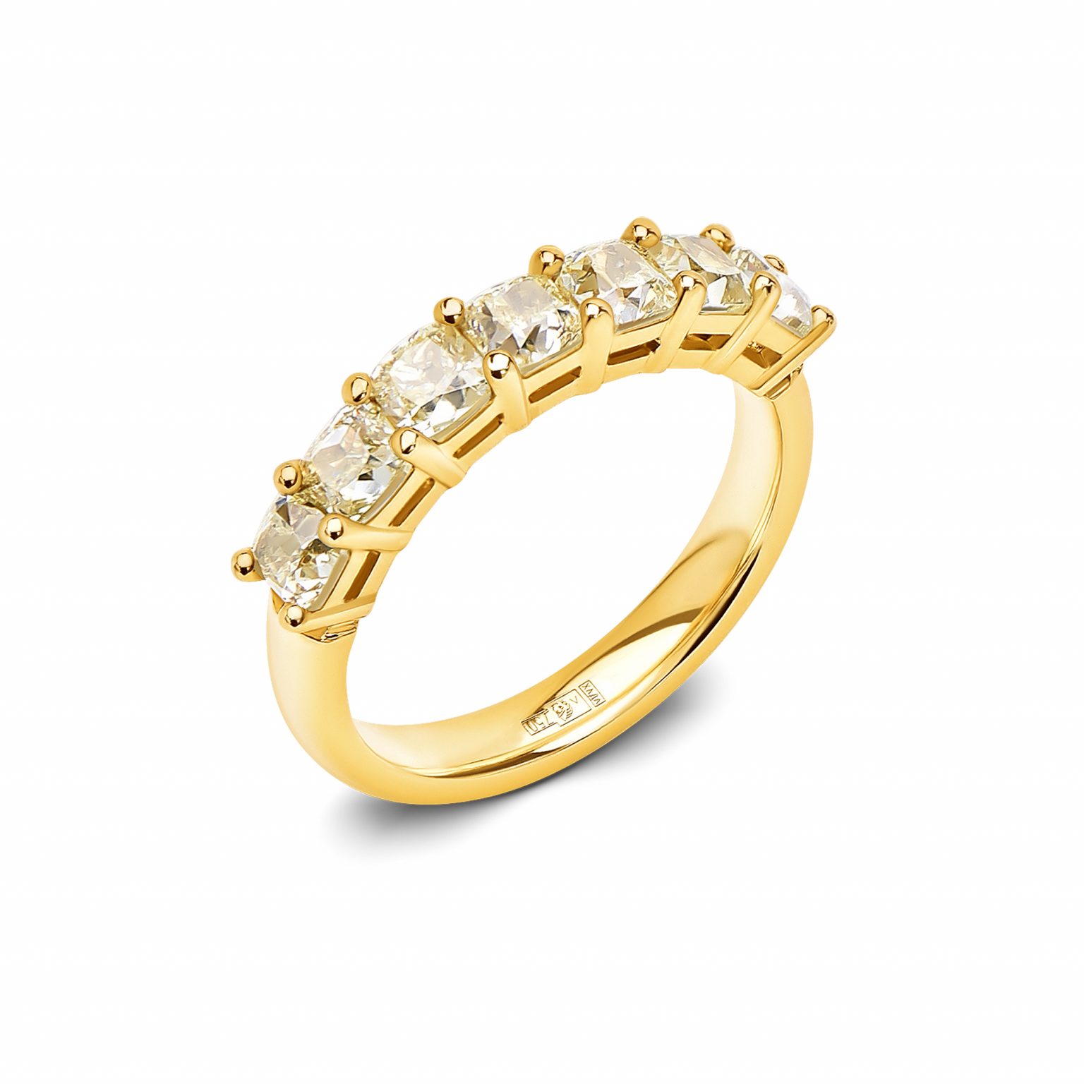 Yellow diamond band ring 2.582 ct