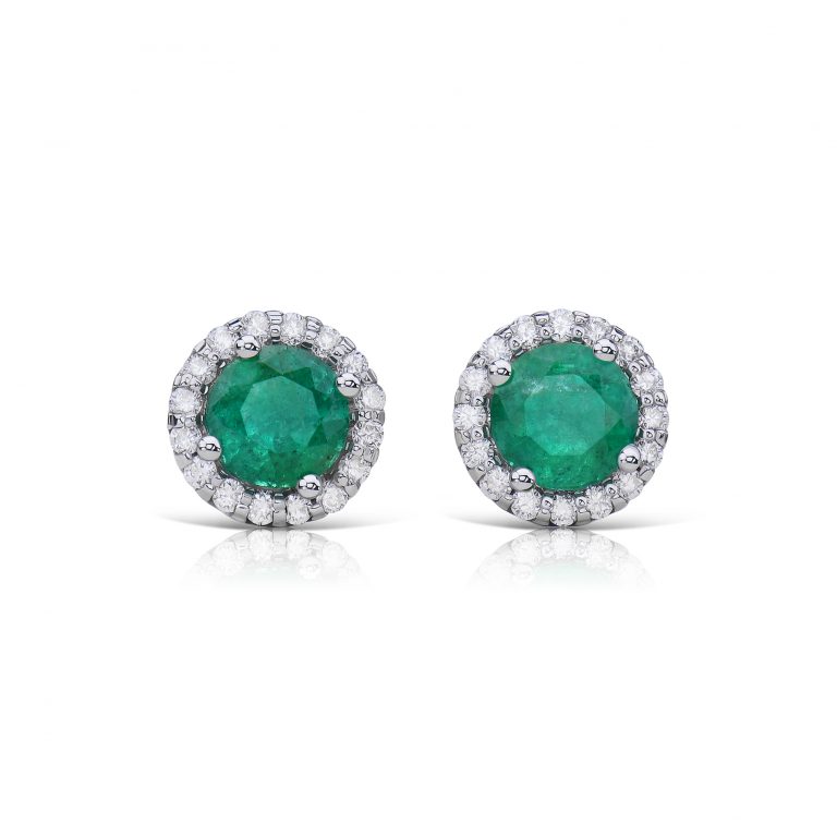 Emerald stud earrings 1.52 ct