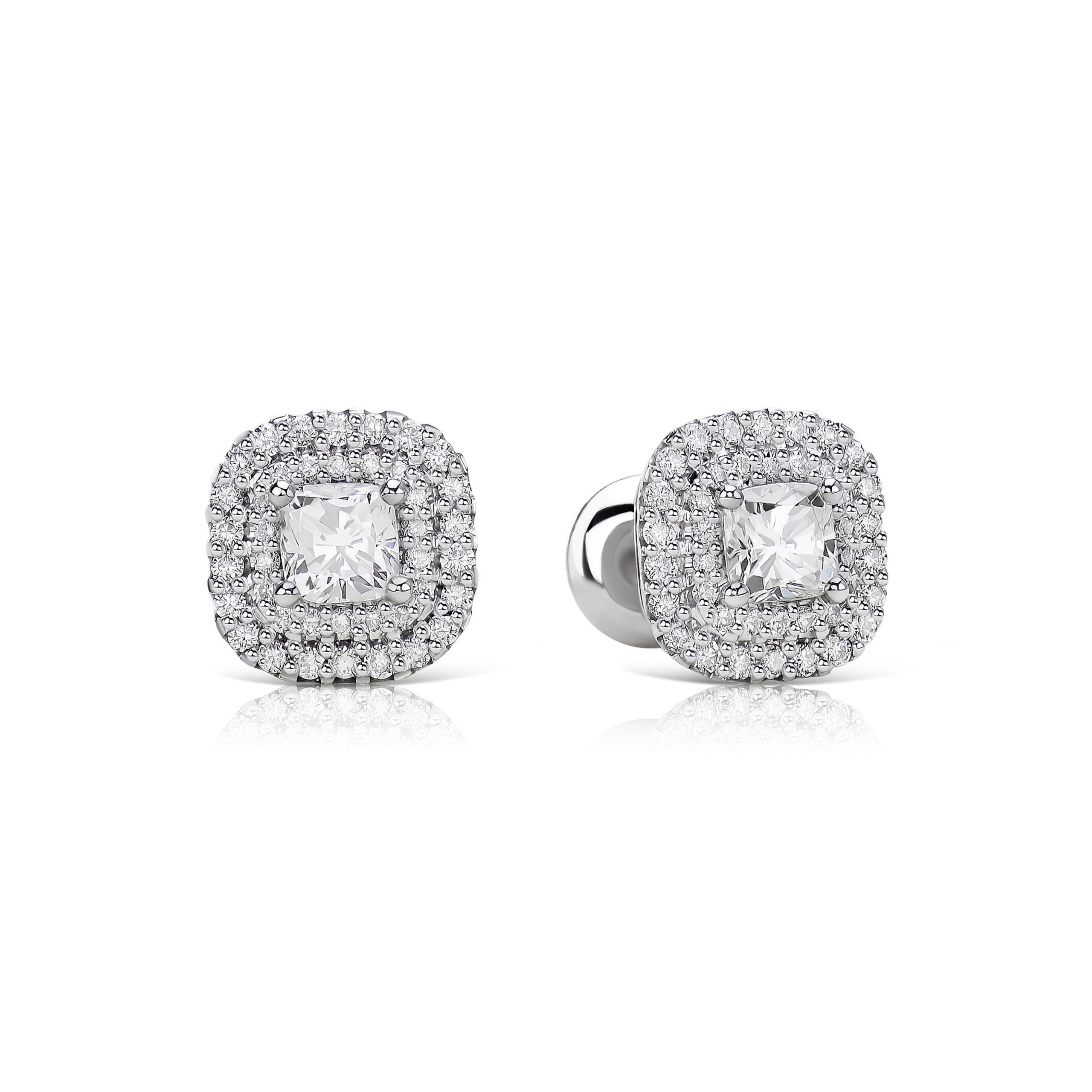 Diamond stud earrings with a total weight of 2.18 ct #2