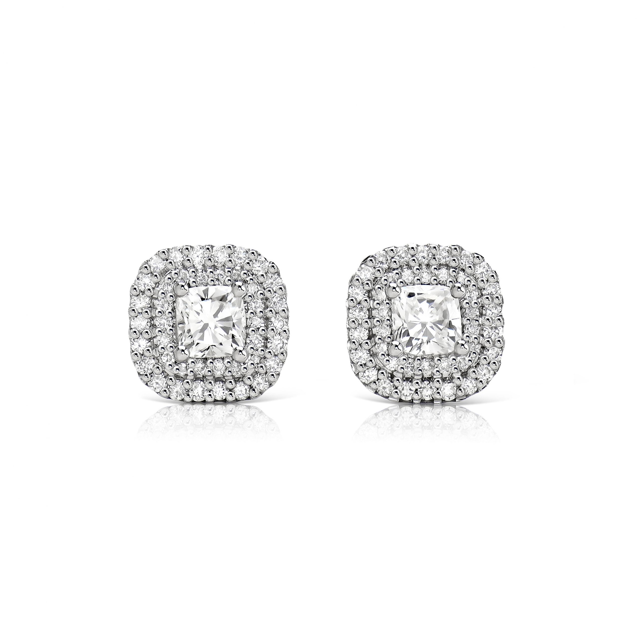 Diamond stud earrings with a total weight of 2.18 ct #1