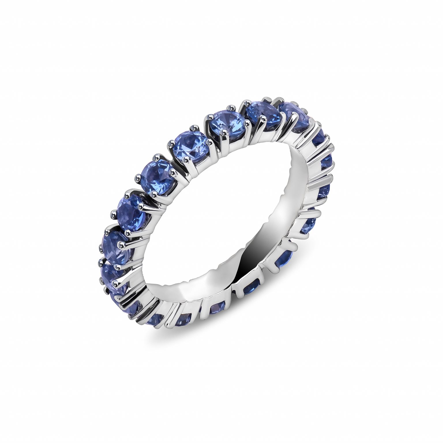 2.05 ct Round Sapphire Band Ring