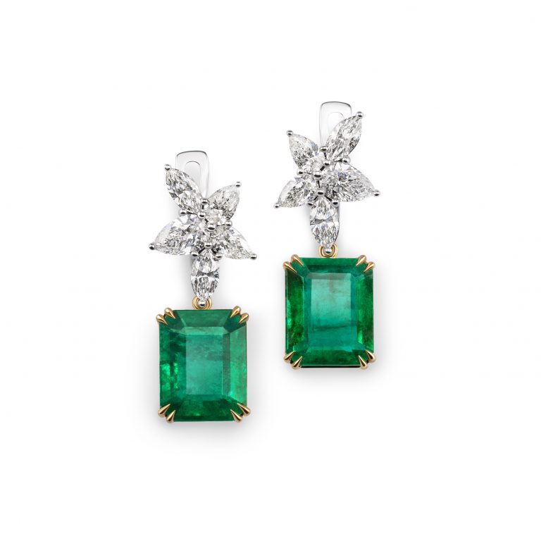 Emerald earrings 13.81 ct