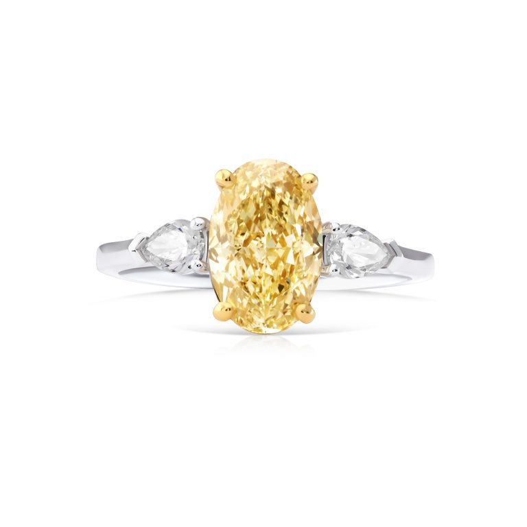 Yellow diamond ring 2.16 ct