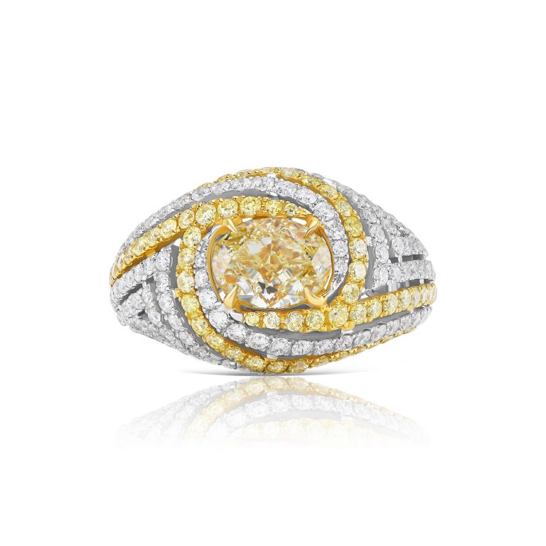 Yellow diamond ring 1.50 ct