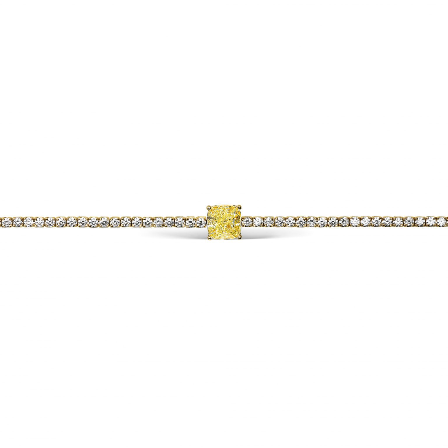 Yellow diamond necklace 3.01 ct