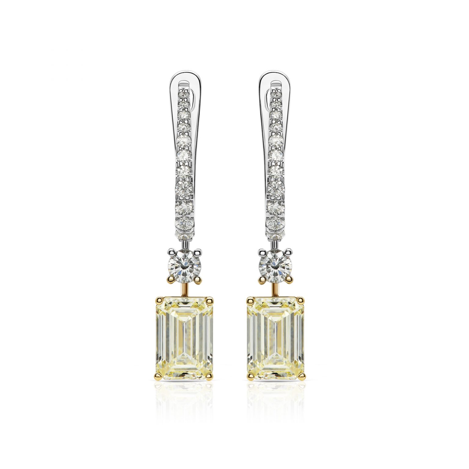 Yellow diamond earrings 4.42 ct