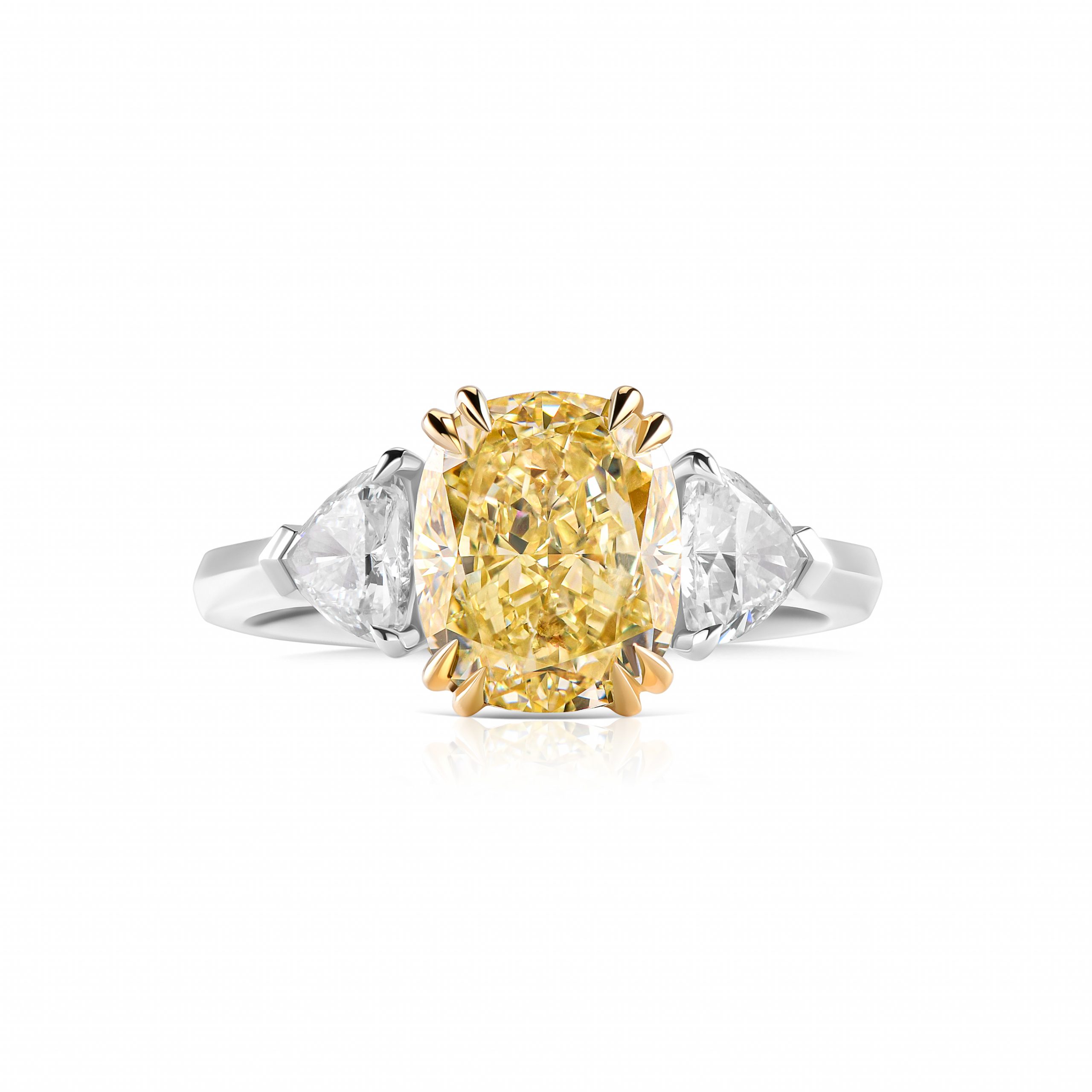 Кольцо с жёлтым бриллиантом 3.10 ct #1