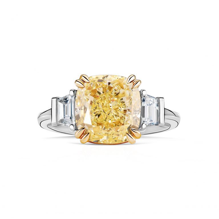 Кольцо с жёлтым бриллиантом 4.52 ct
