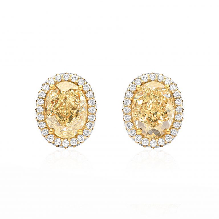 Yellow Diamond stud earrings — 6.03 ct total weight #1