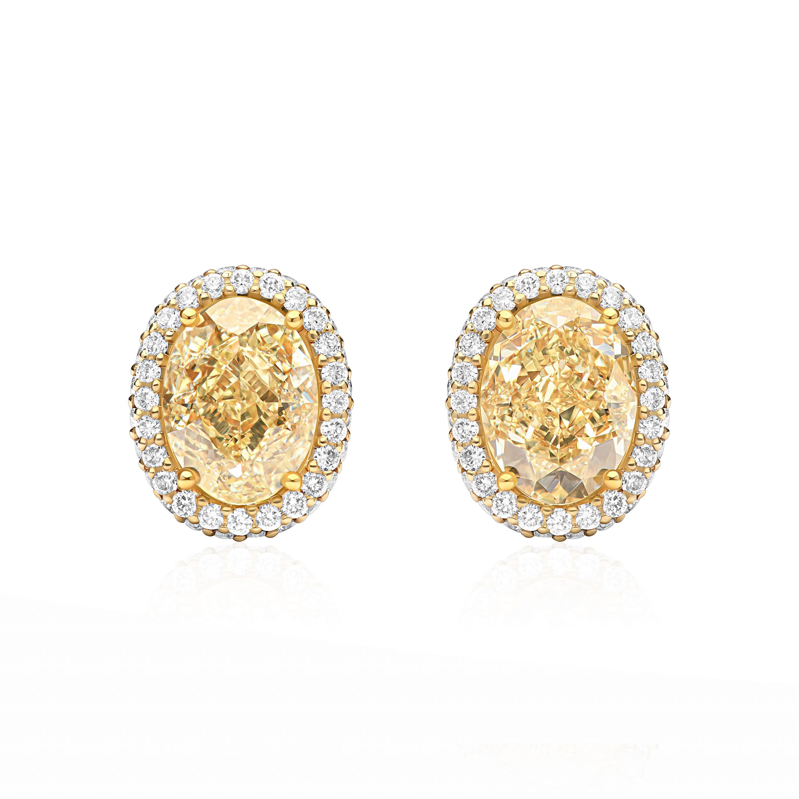 Yellow Diamond stud earrings — 6.03 ct total weight #1