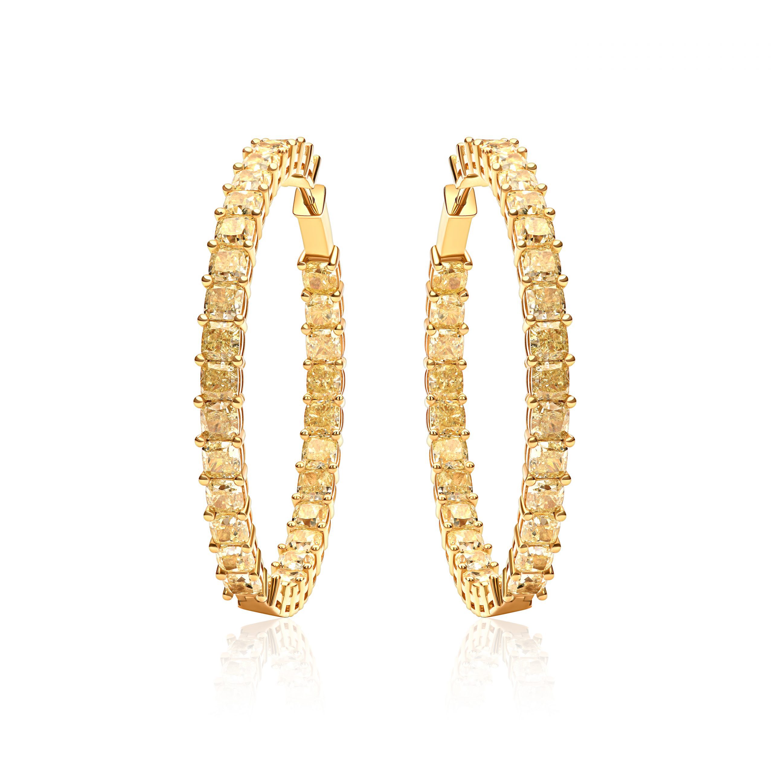 Congo earrings with 18.45 ct yellow diamonds #1