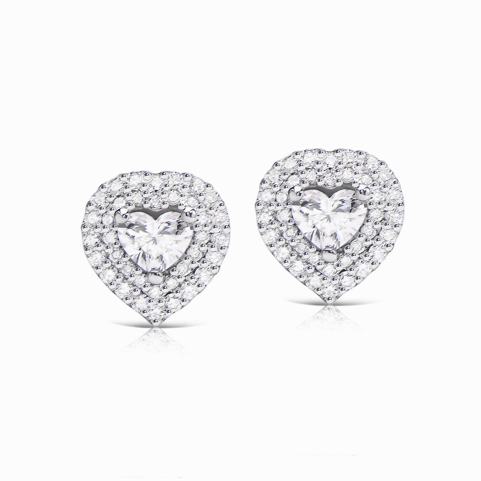 Diamond stud earrings — 2,385 ct total weight