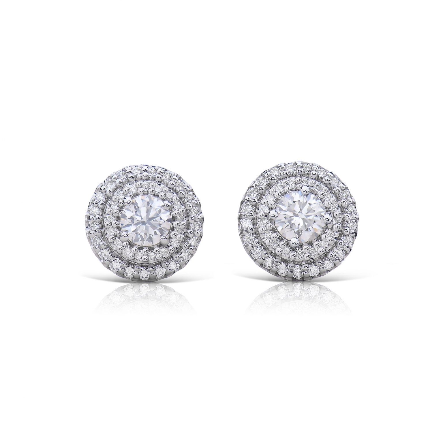 Diamond stud earrings — 2.21 ct total weight