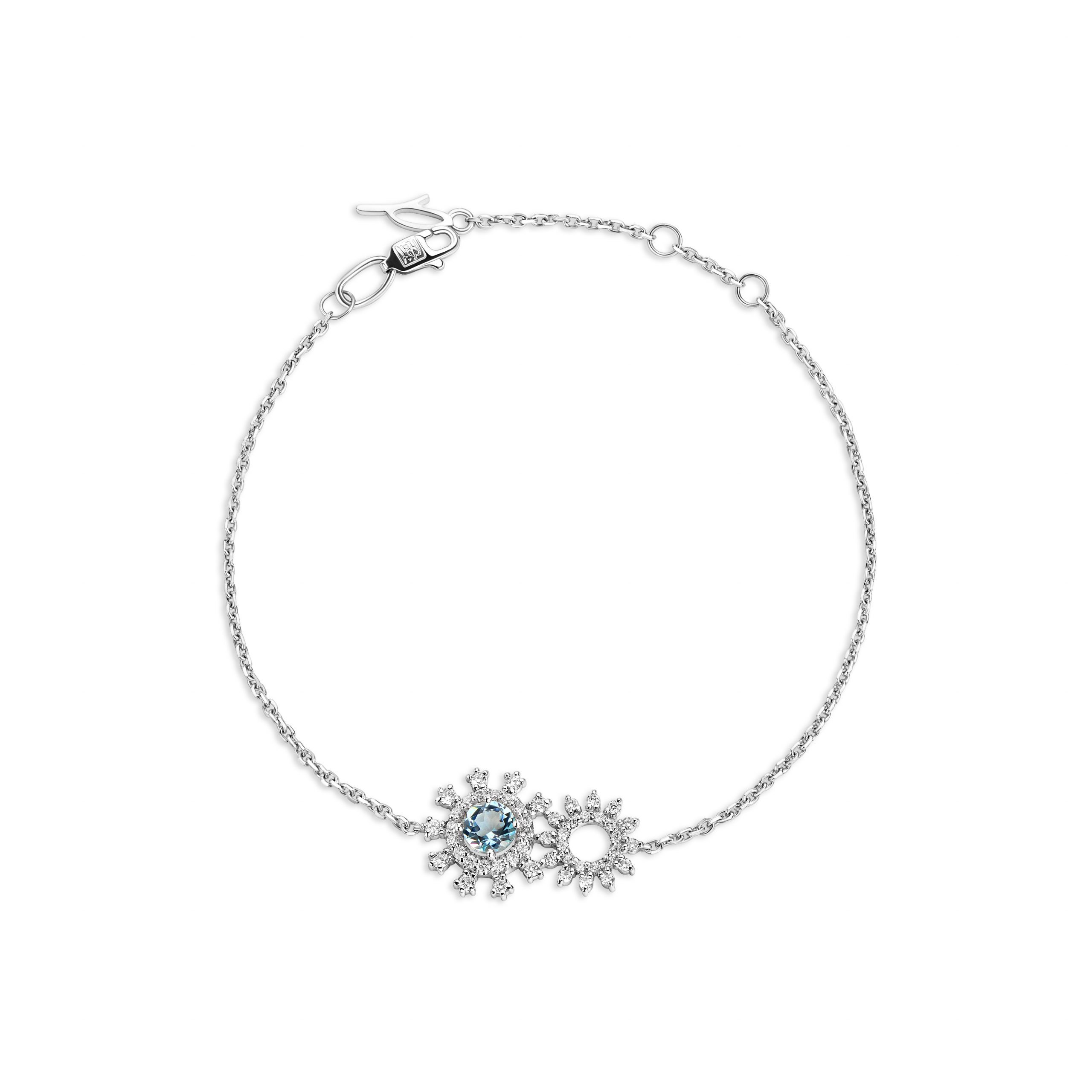 Bracelet with aquamarines and diamonds #1