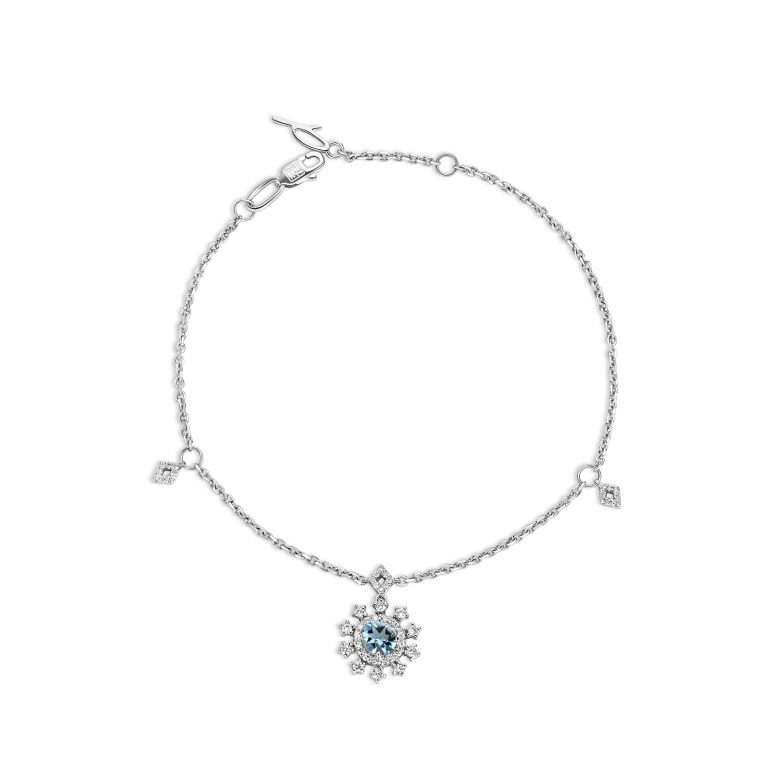 Bracelet with aquamarine and diamonds #1