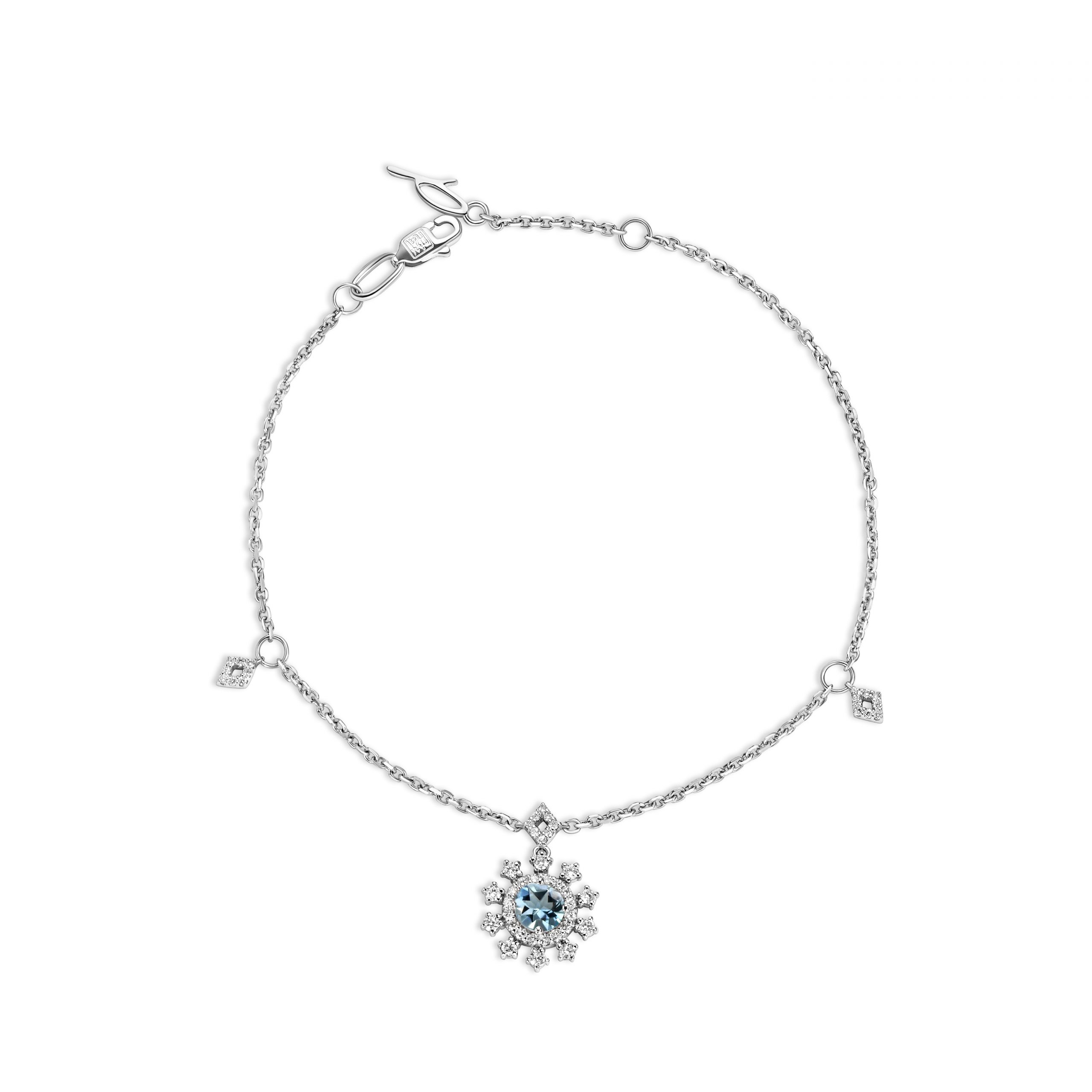 Bracelet with aquamarine and diamonds #1
