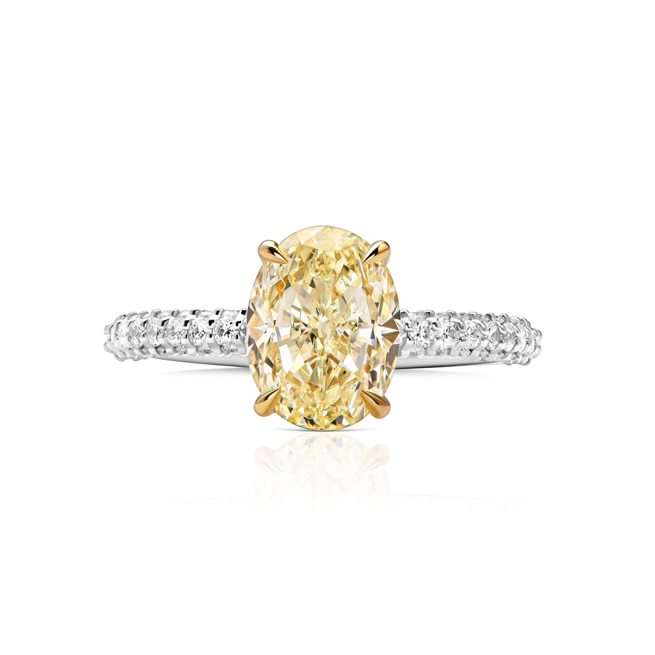 Кольцо с желтым бриллиантом 2.65 ct #1
