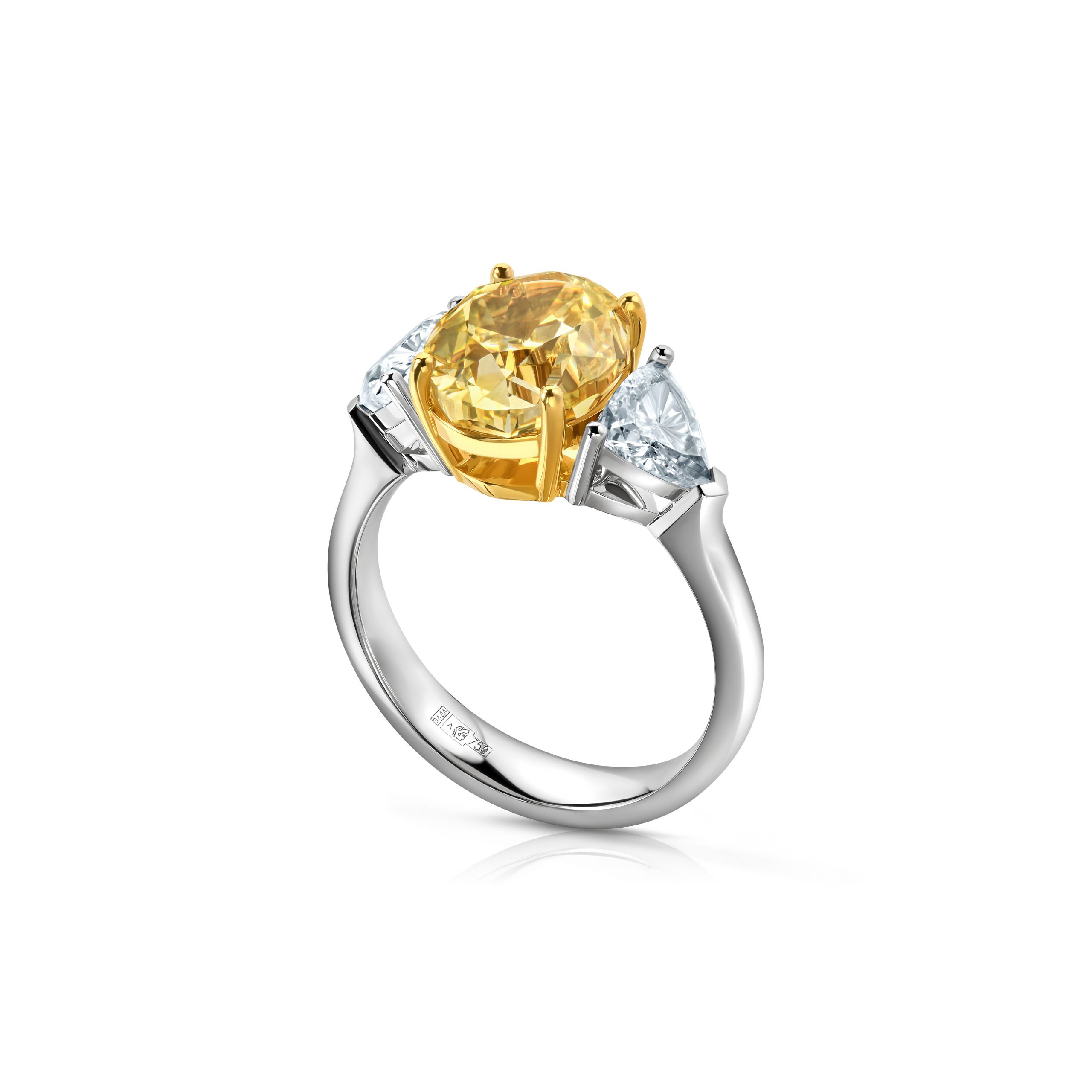 Кольцо с желтым бриллиантом 4.02 ct #2