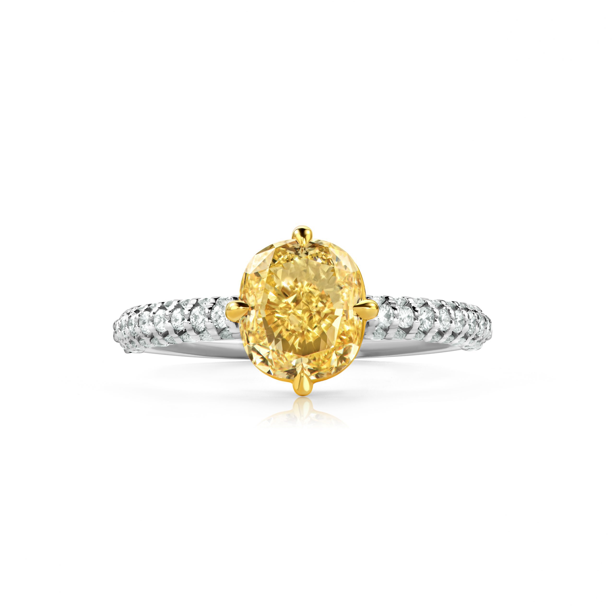 Кольцо с желтым бриллиантом 2.10 ct #1