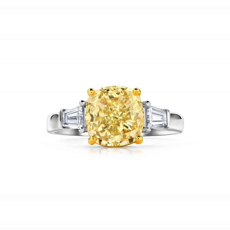 Кольцо с желтым бриллиантом 3.06 ct #1