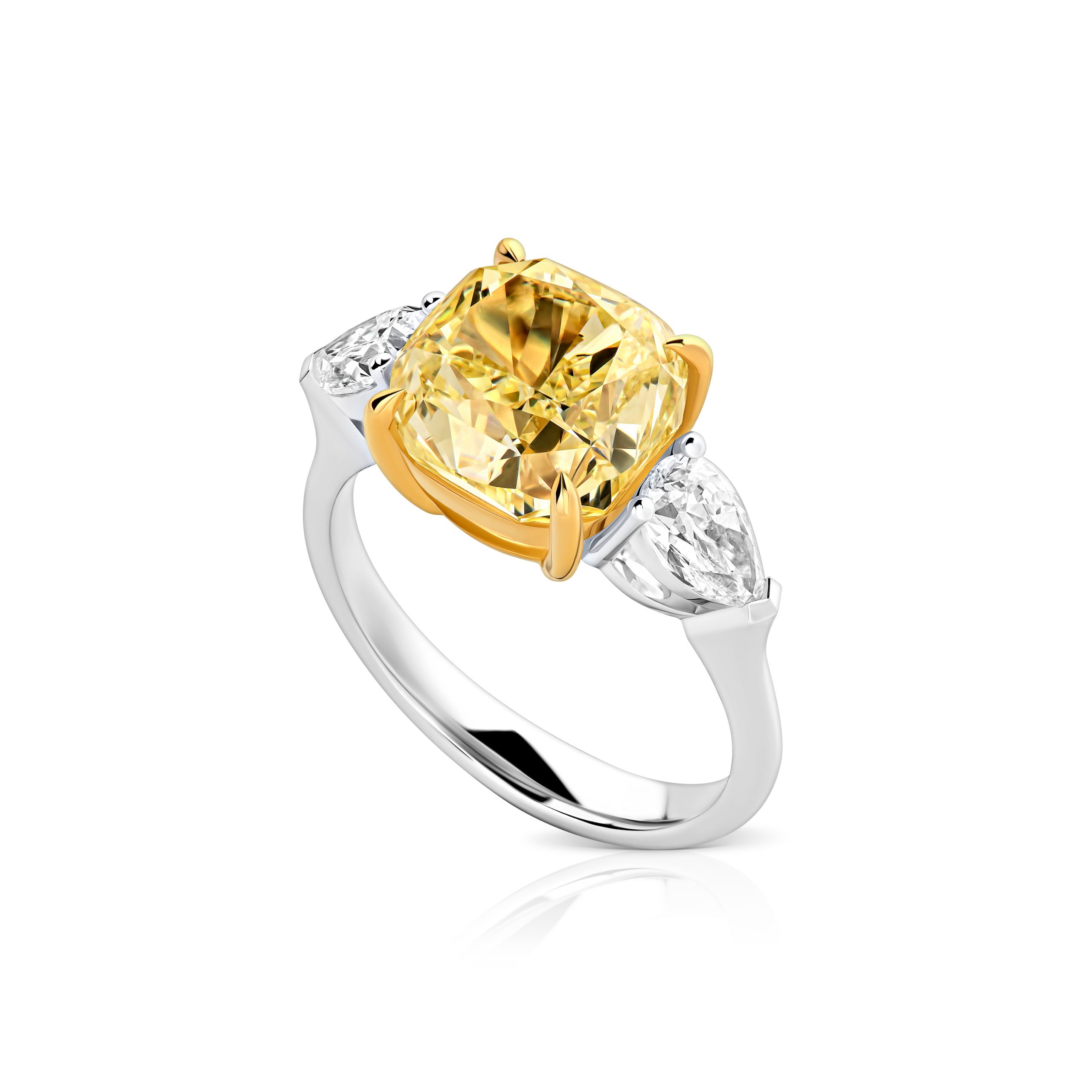 Кольцо с желтым бриллиантом 5.27 ct #2