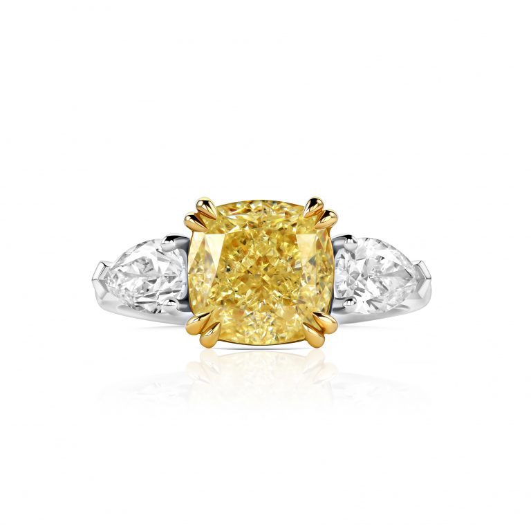 Кольцо с желтым бриллиантом 3.37 ct #1