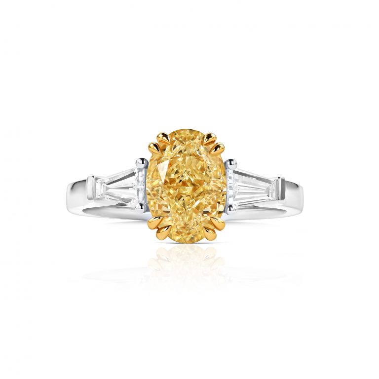 Кольцо с желтым бриллиантом 2.03 ct #1