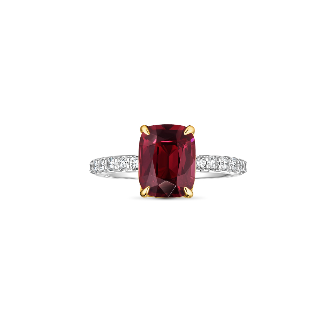 2.47 ct Red Spinel and Diamond Ring